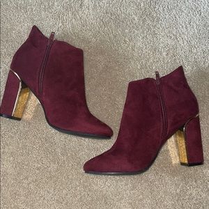 Red ankle boots